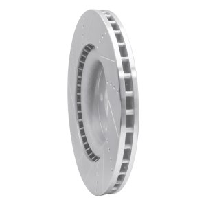 Dodge Durango Brake Rotor (1) - Front Right - R1 Concepts - Drilled & Slotted - Silver - `12-`25